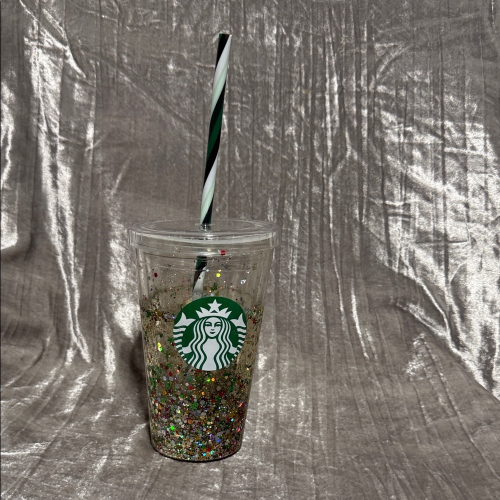 Starbucks Christmas Multicolor Glitter Tumbled with Straw